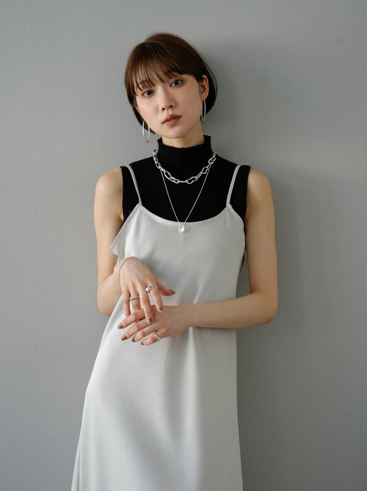 [Pre-order] Crushed Satin Camisole Dress/Light Gray