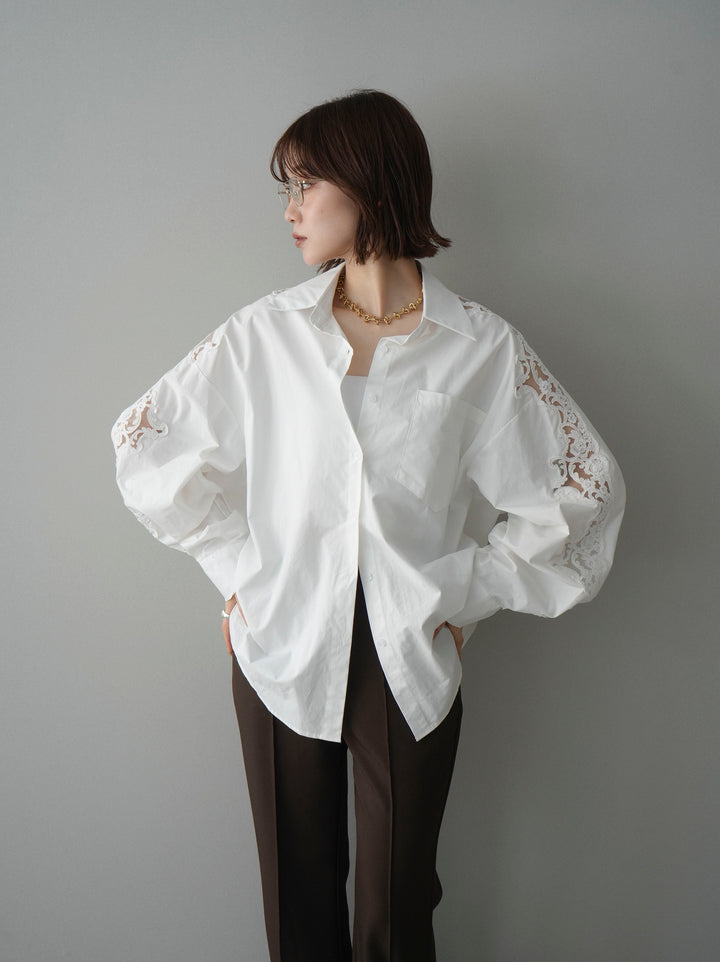 [SET]アームレースブロードシャツ+選べるアクセセット(2set)