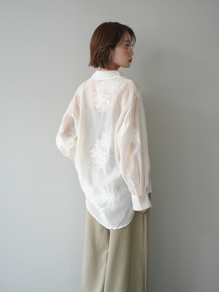 [予約]シアーエンブロイダリーシャツ/ivory