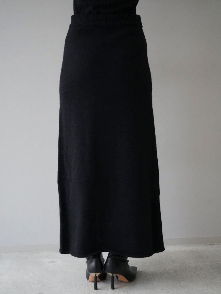 [予約]ハンドステッチ配色デザインスカート/ブラック