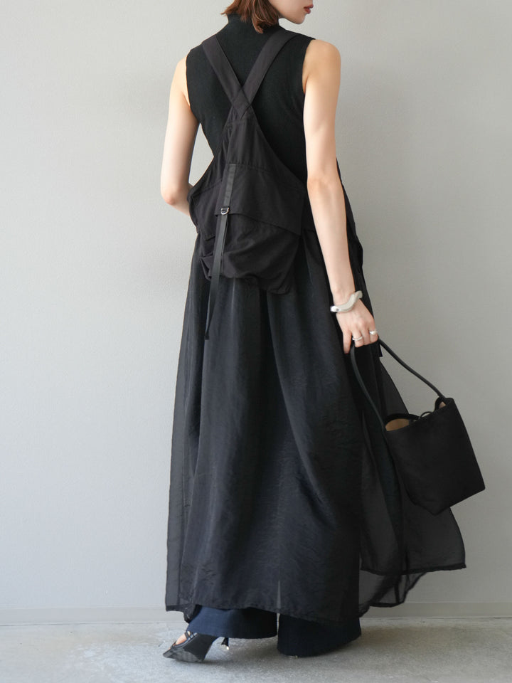 [予約]タクティカルベストオーガンザワンピース/ブラック