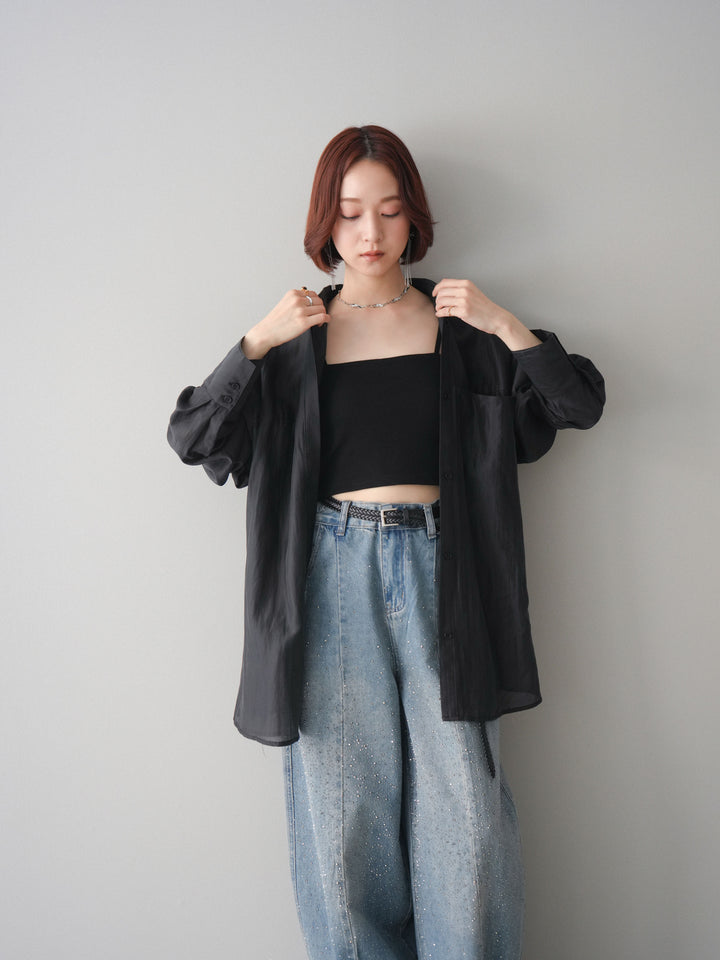 [予約]シアーオーバーシャツ/black
