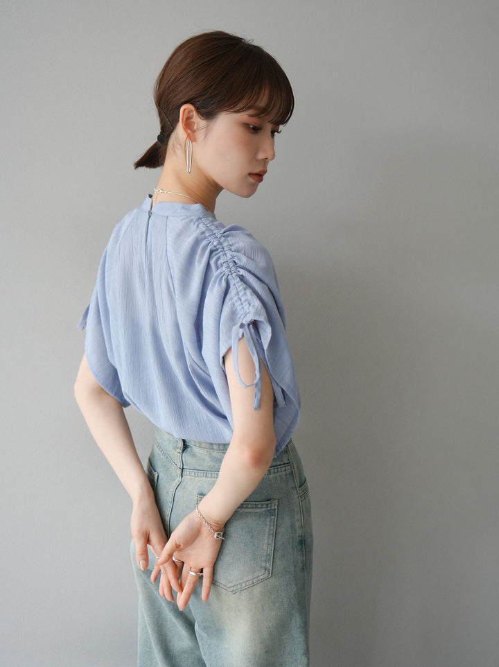 [Pre-order] Willow shirred sleeve blouse/blue