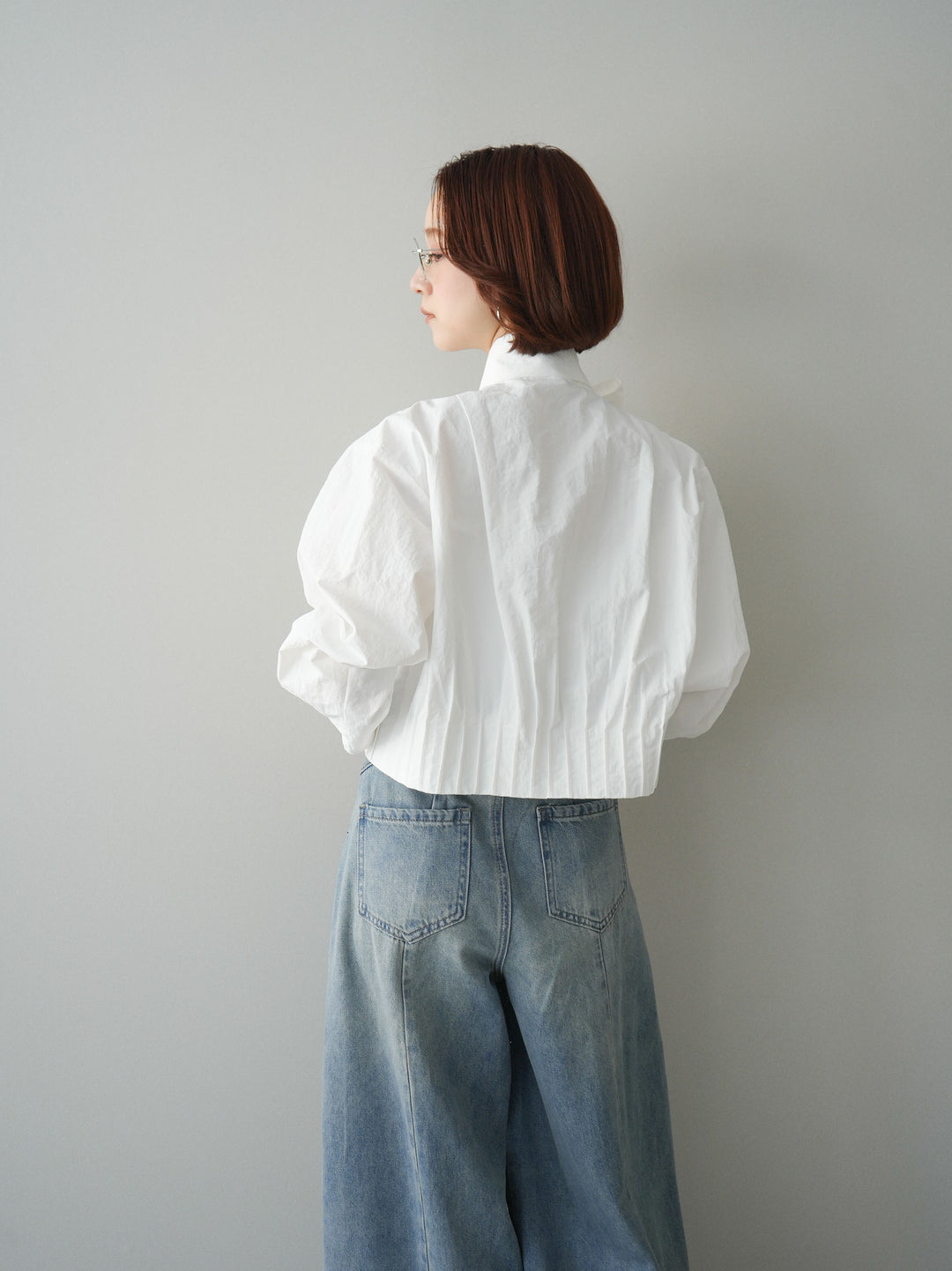 [SET]ボウタイ裾プリーツライトジャケット+選べるアクセセット(2set)