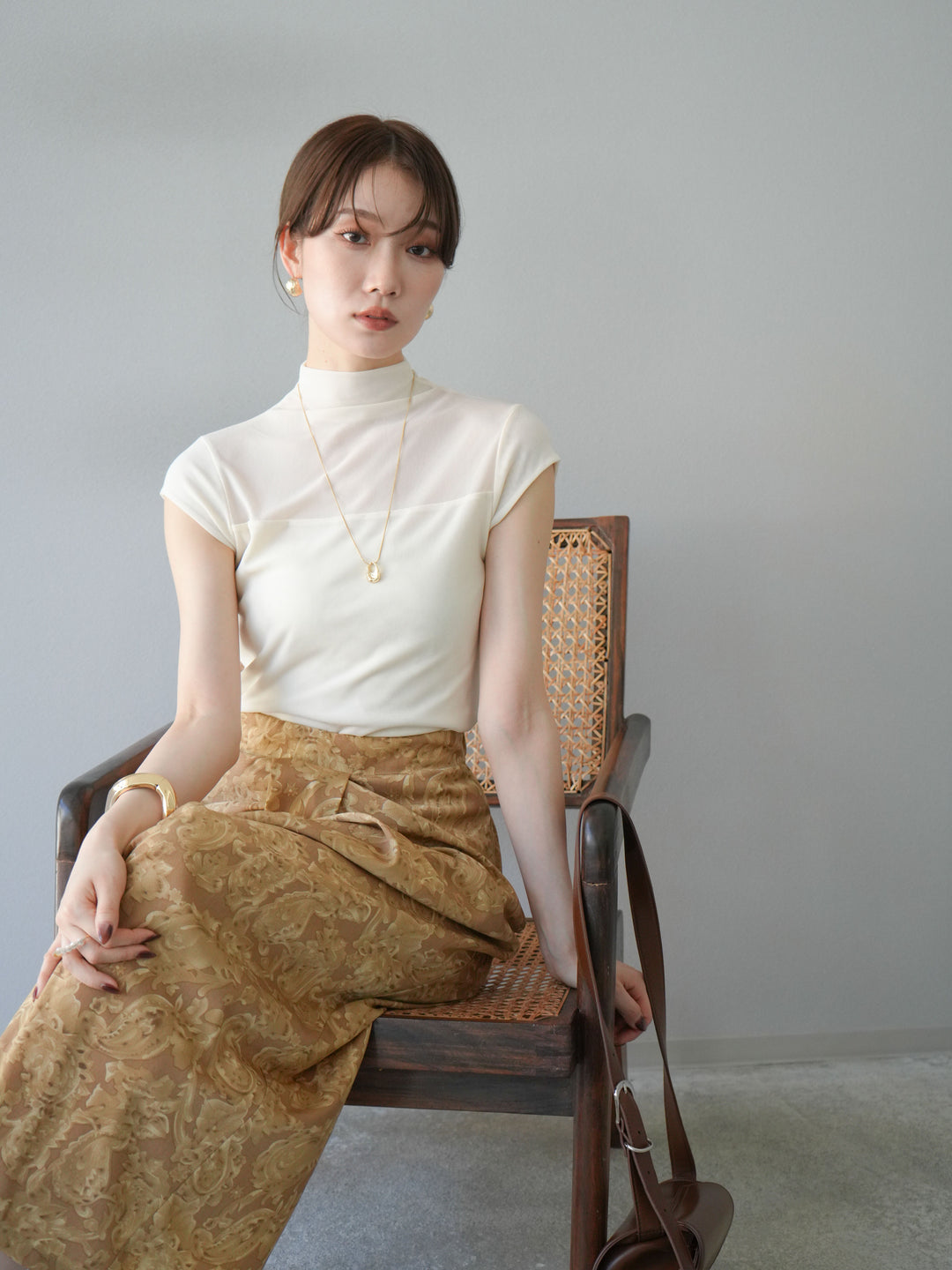 [預訂] 透視彈性上衣/象牙白