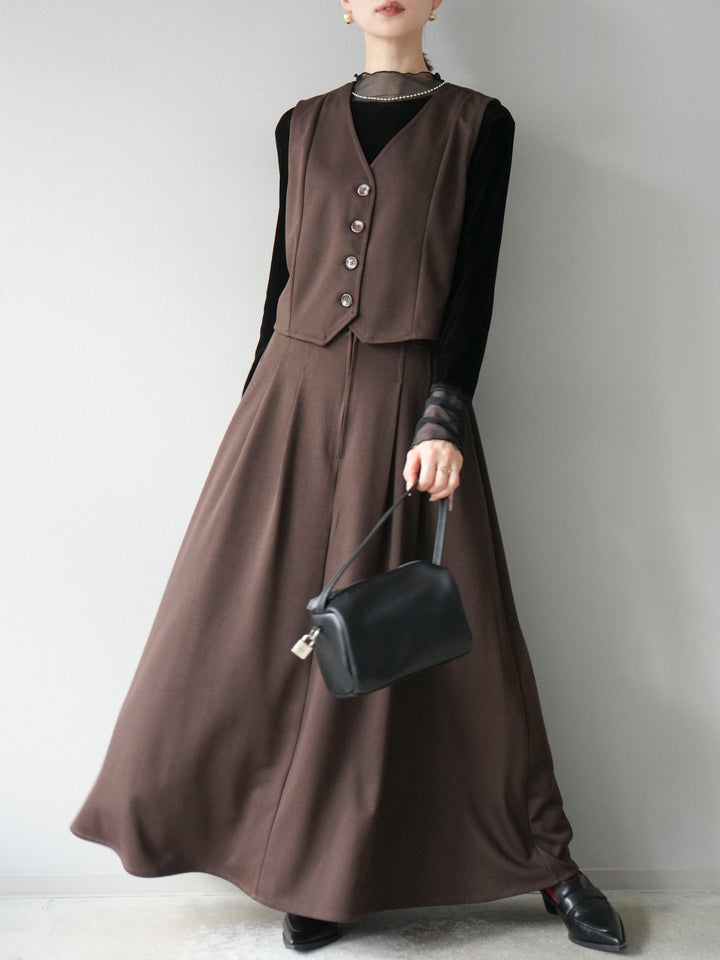 [予約]シアー切替ベロアトップス/ブラック