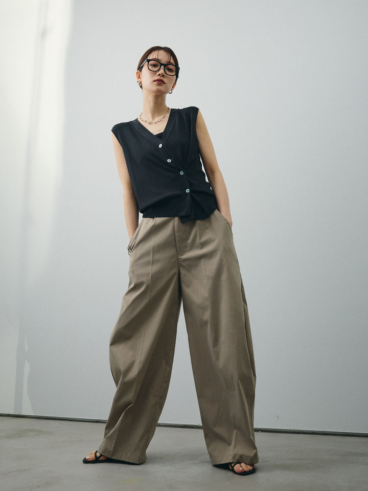 [予約]コクーンワイドチノパンツ/グレージュ