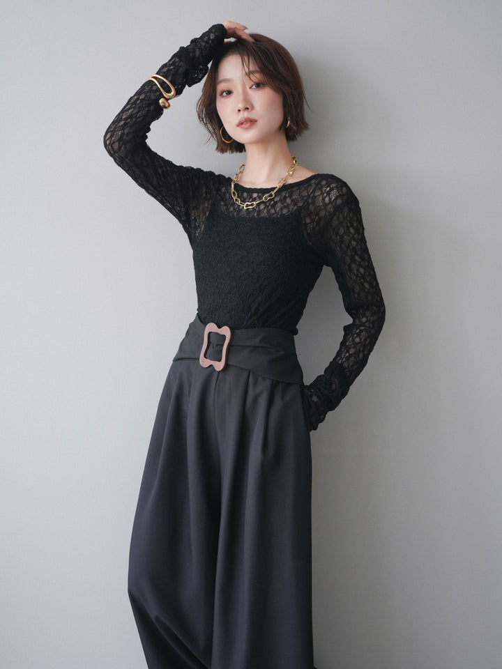 [予約]バックラウンドジャガードレーストップス/black