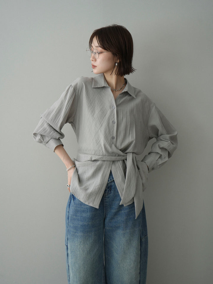 [予約]フロントアシンメトリーブラウス/gray
