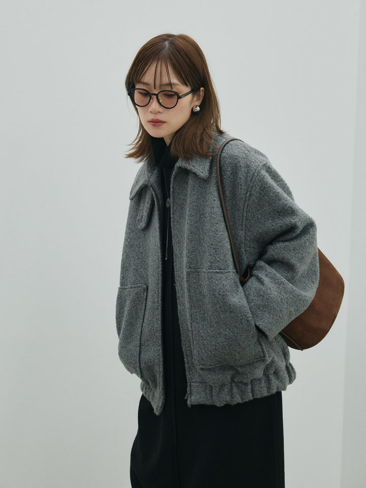 [予約]ボトルネックルーズニットワンピース/black