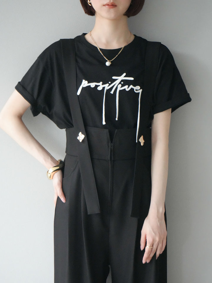 [予約]コード刺繍ロゴTシャツ/ブラック