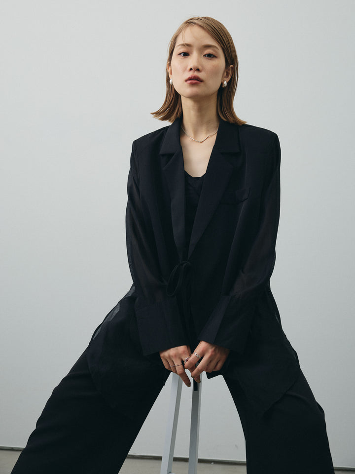 [SET]シアー切替テーラードジャケット+シアー切替テーラードジャケット(2set)