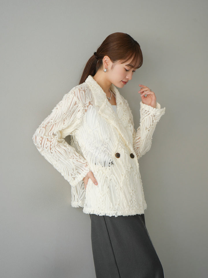 [予約]シアージャガードテーラードジャケット/アイボリー