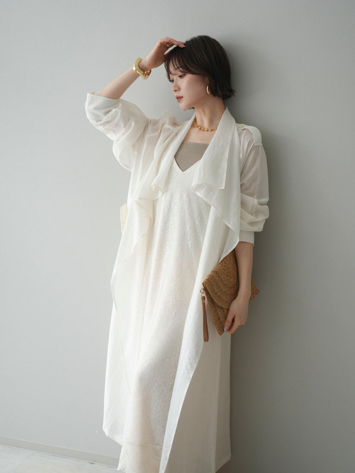 [予約]シアートレンチロングコート/ivory