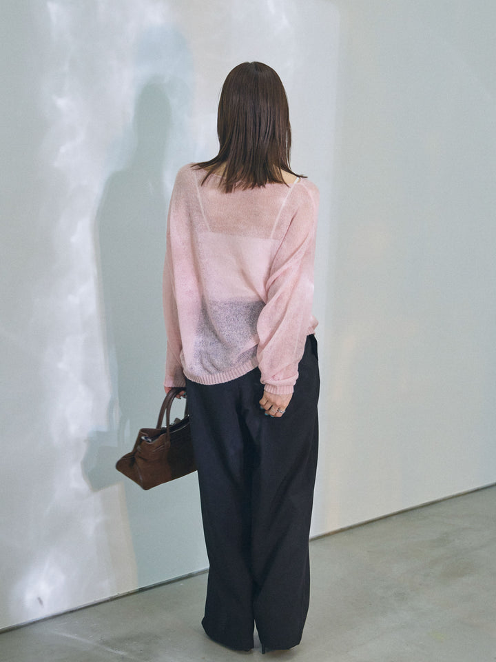 [予約]アシンメトリーウエストタックパンツ/black