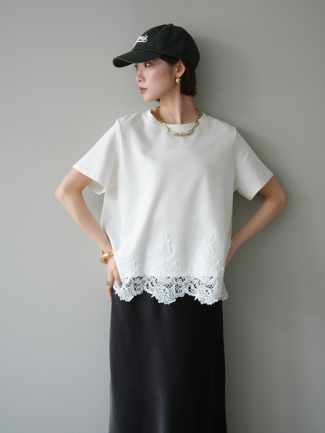 [予約]レースコンビボックスTEE/white