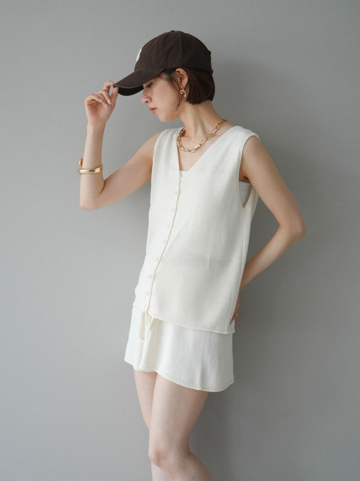 [SET]ニットベスト＆ショートパンツSET UP(2set)