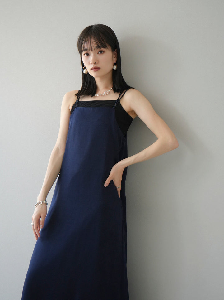 [Pre-order] Vintage Satin Camisole Dress/Navy