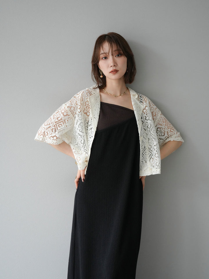 [予約]レースハーフショートジャケット/アイボリー
