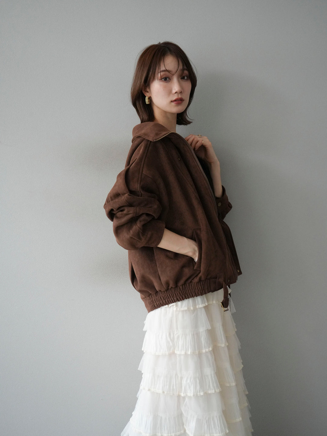 [予約]スエードライダースジャケット/ブラウン