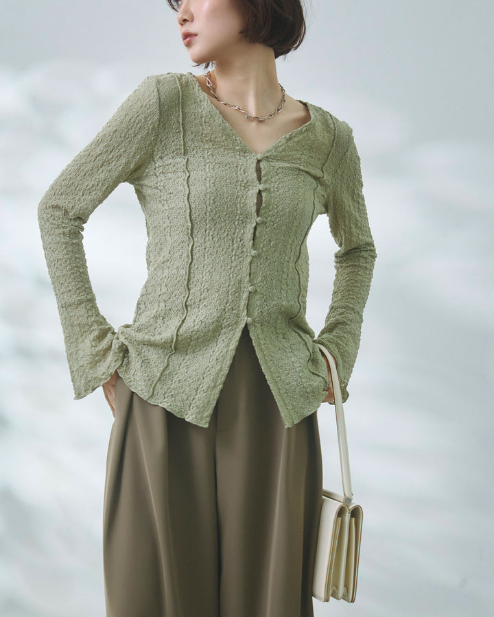 【Allure】[SET]ストレッチレースカーディガン+ストレッチレースカーディガン(2set)