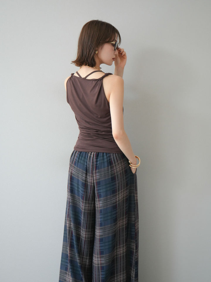 [予約]レイヤードツイストタンクトップ/ブラウン