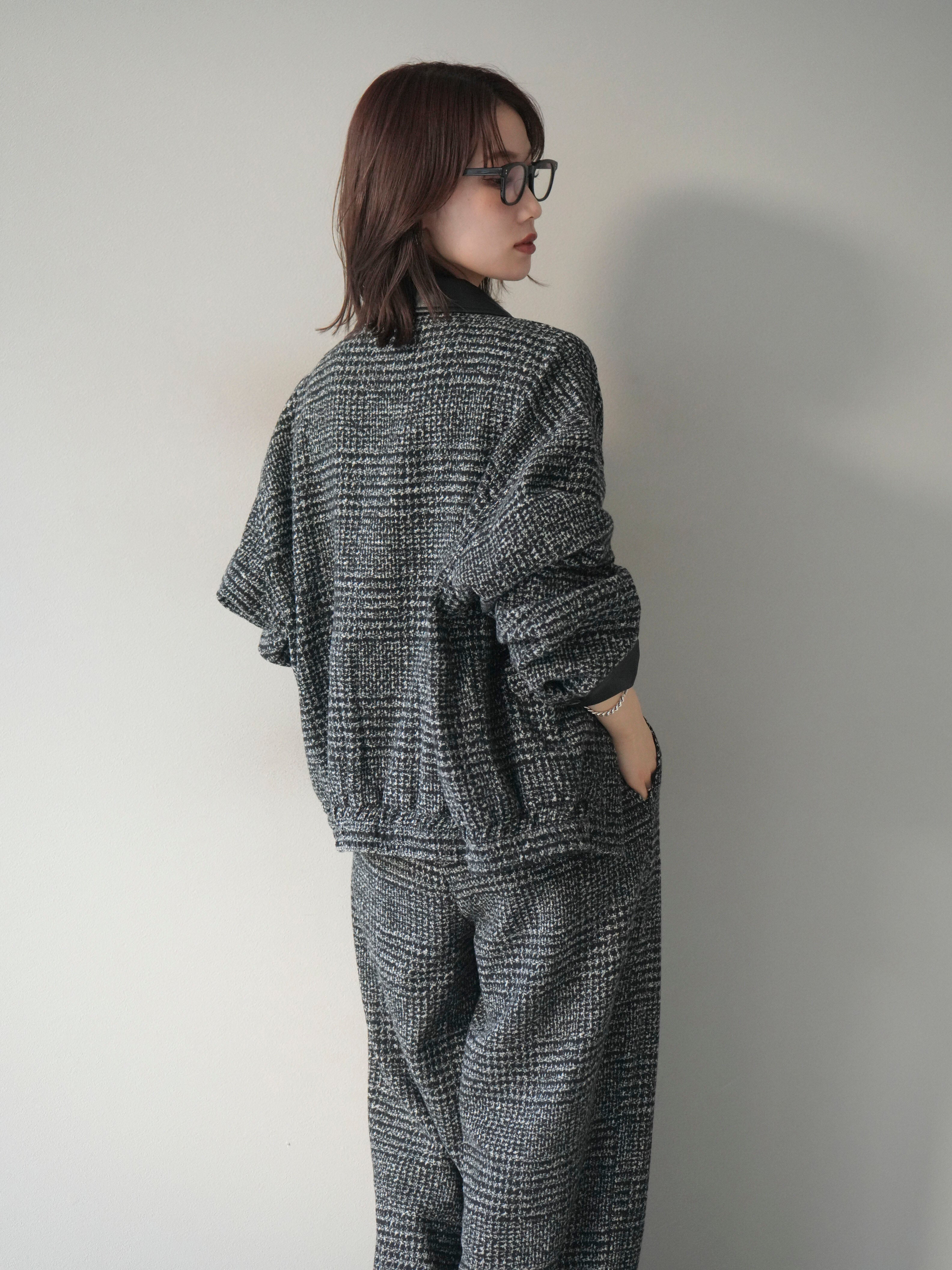 RITHIUMHOMME黒と白のツイードテーラードジャケット テーラードジャケット ダブル ツイード バイカラー (テーラード