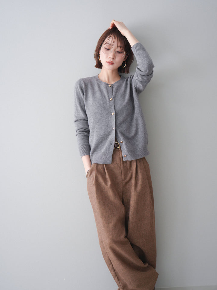 [SET]ハートボタンニットカーディガン+ハートボタンニットカーディガン(2set)