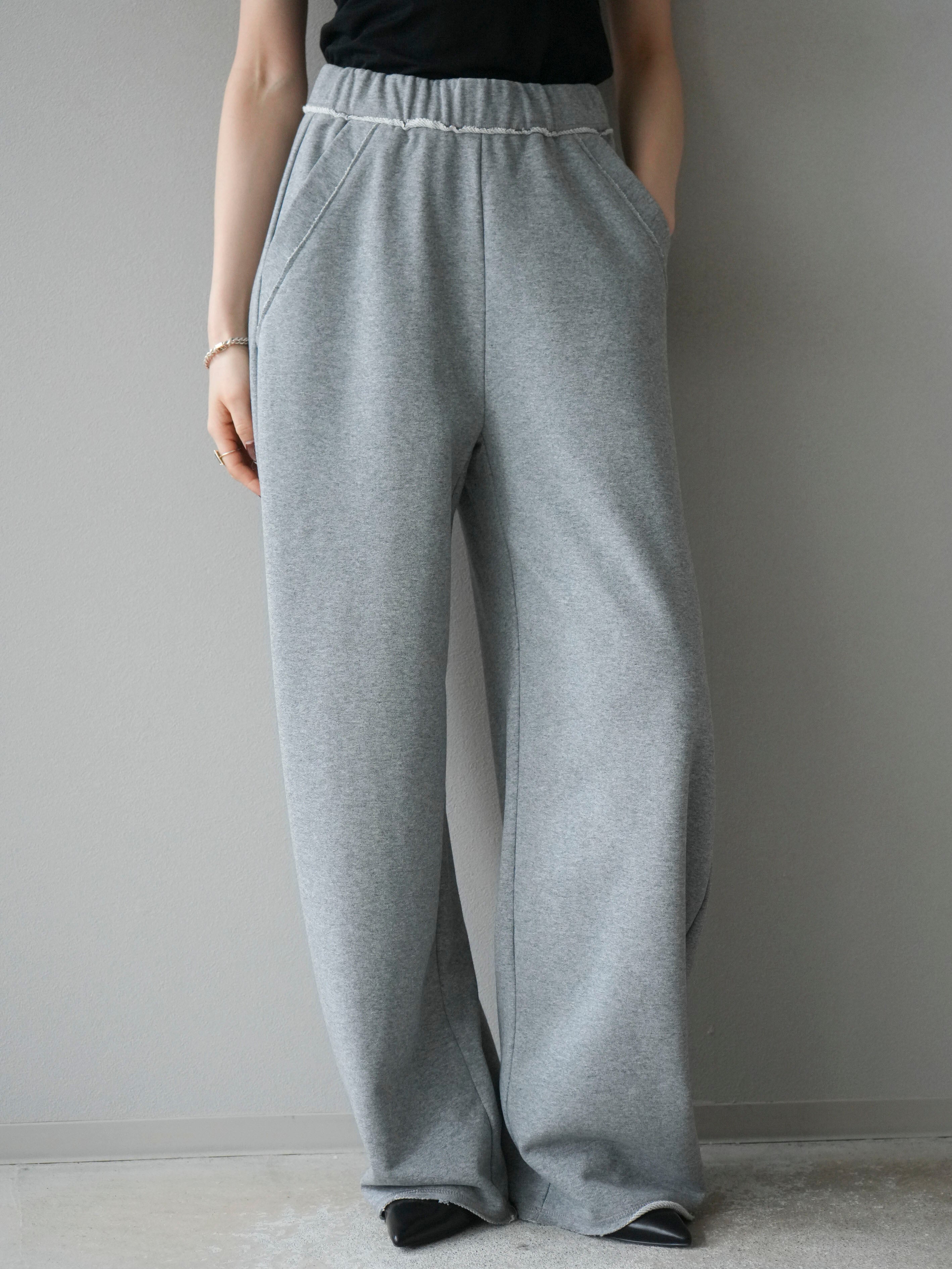 予約]アウトシームカットオフスエットパンツ/lightgray – Lumier