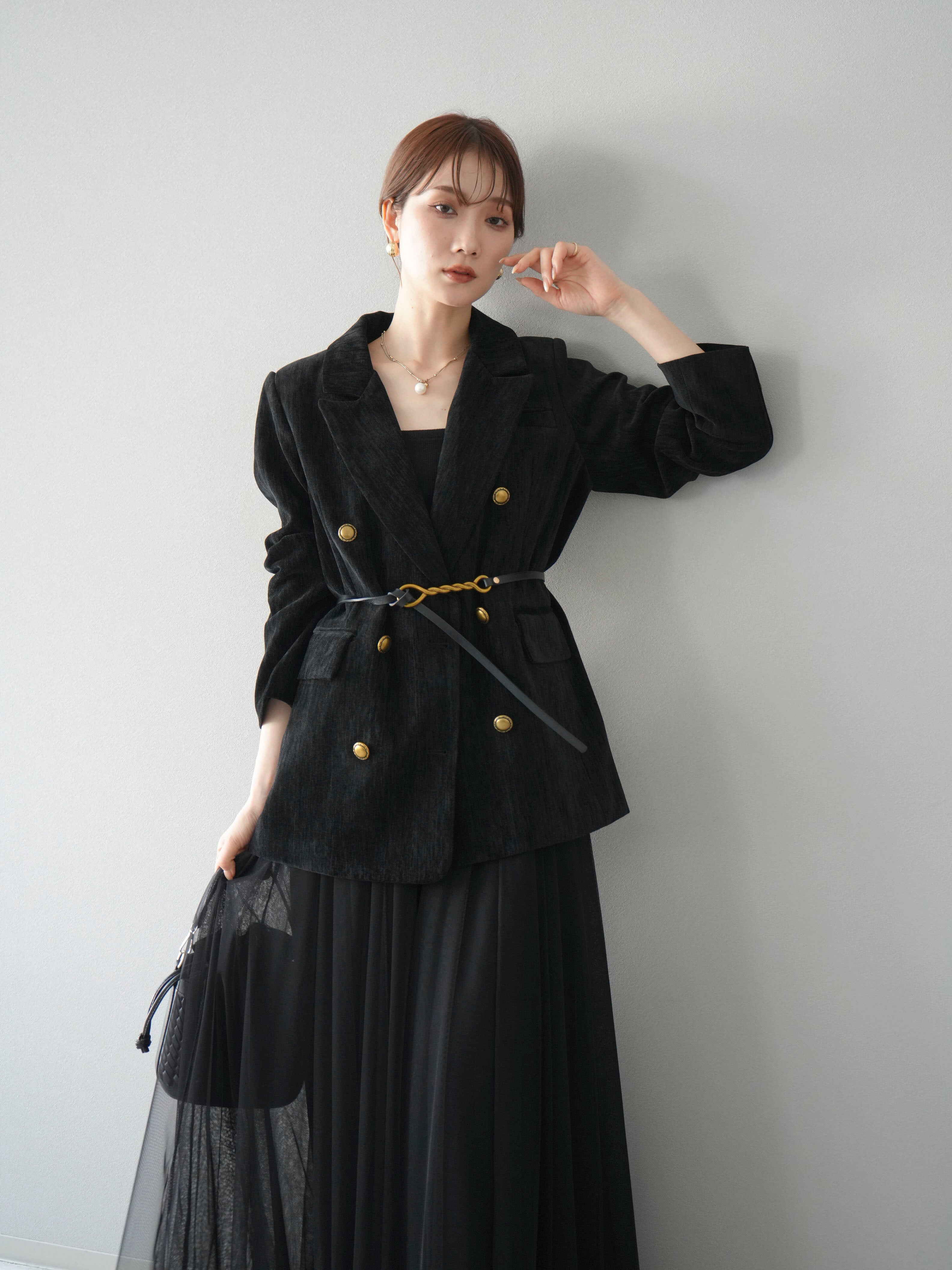 SET]ベロアダブルジャケット+チュールボリュームスカート(2set) – Lumier