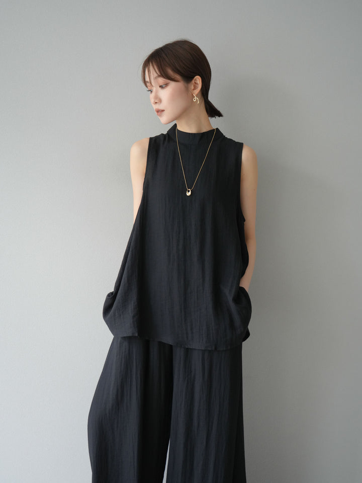 [SET]ホルターネックバックスリットブラウス＆スーパーワイドパンツSET UP(2set)