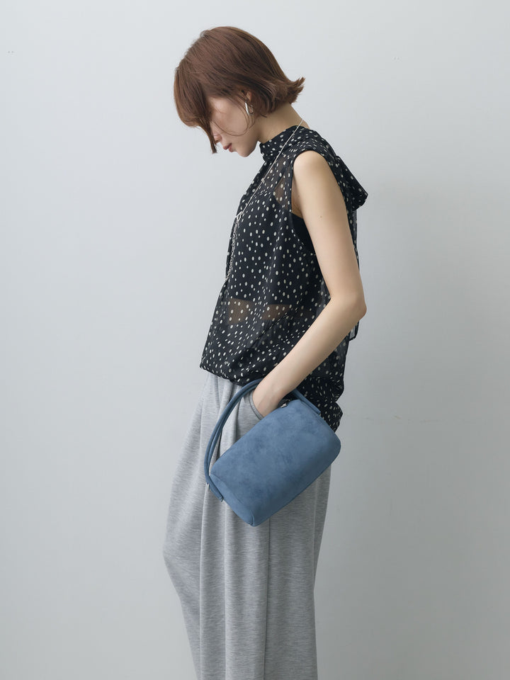 [予約]シアードットホルターネックブラウス/black