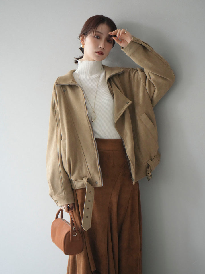 [予約]スエードライダースミドルジャケット/beige