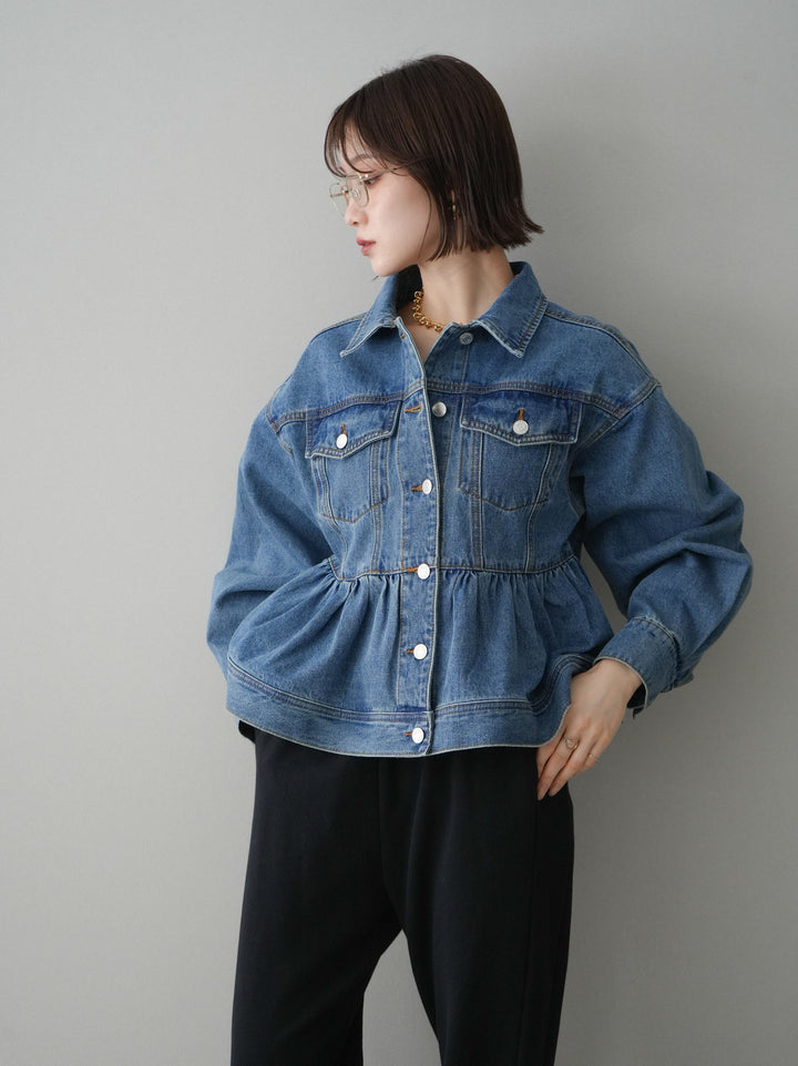 【套裝】荷葉邊牛仔外套 + 荷葉邊牛仔外套（兩件套裝）