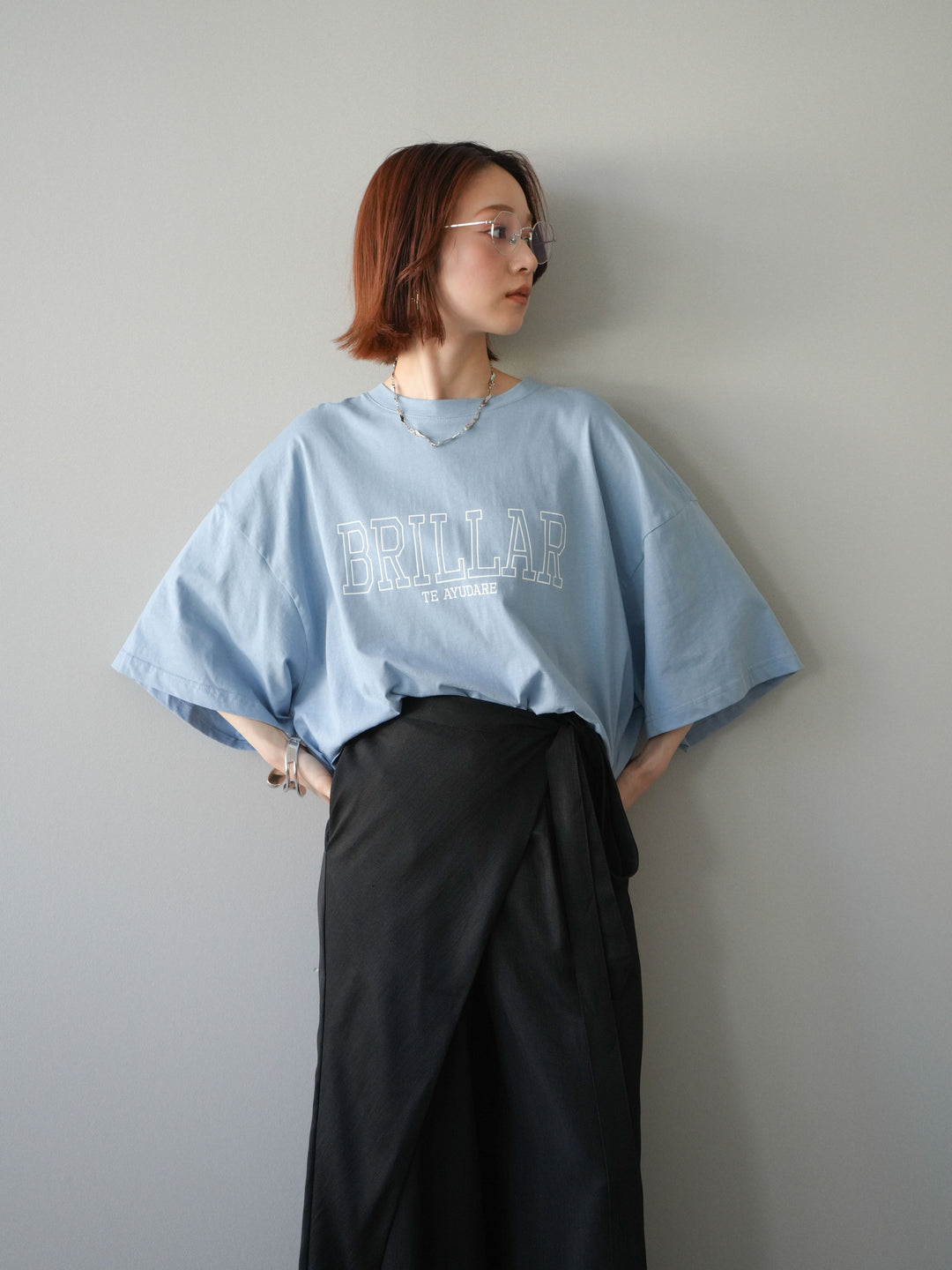 [予約]ボックスシルエットロゴTEE/blue