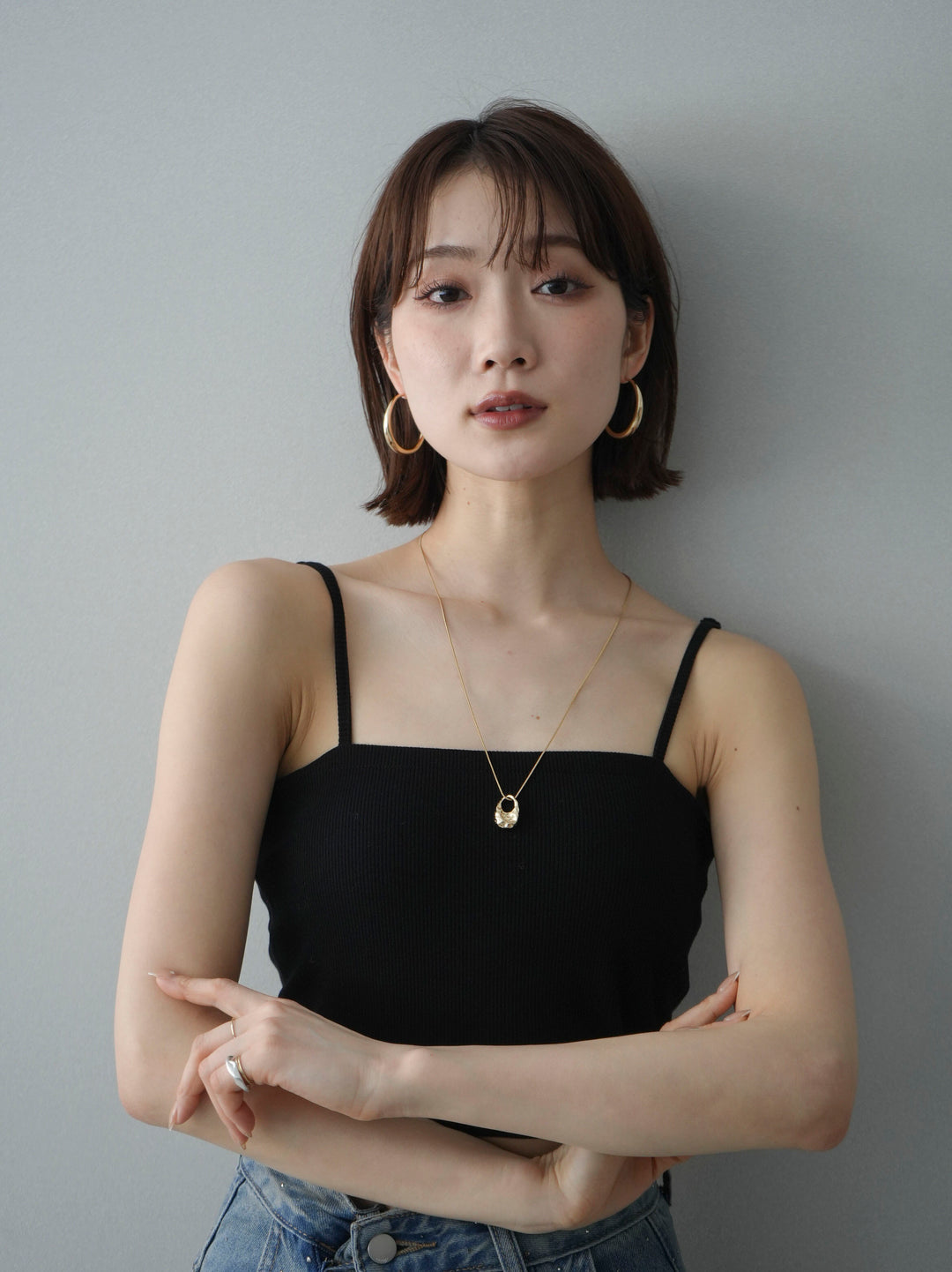 [予約]ビックフープピアス/gold