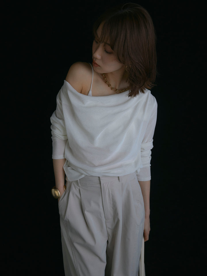 【Allure】[SET]シアーベロアタックデザイントップス+シアーベロアタックデザイントップス(2set)