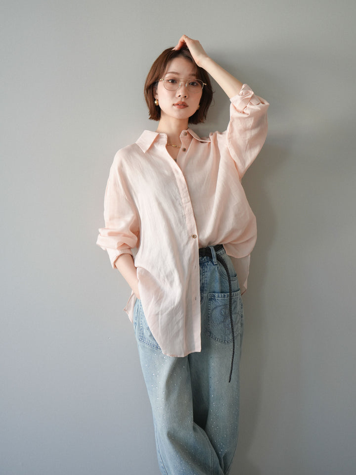 [予約]バックオープンツイストシャツ/pink