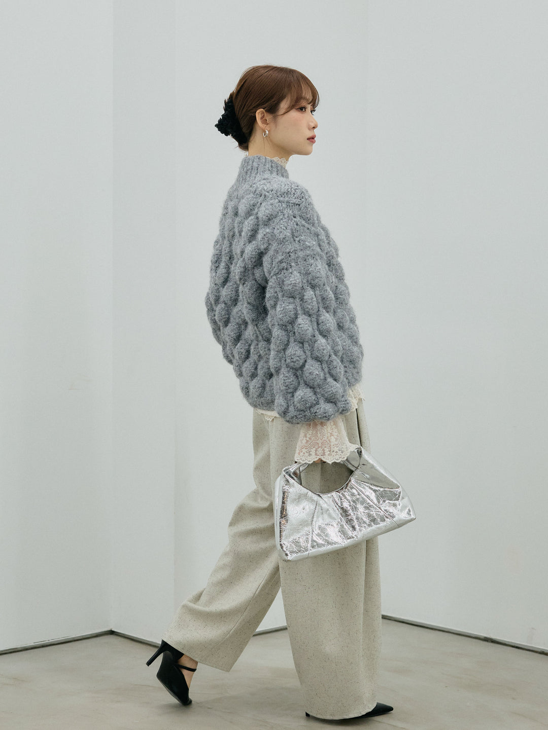 [予約]モックスカルゼサイドタックコクーンパンツ/lightgray