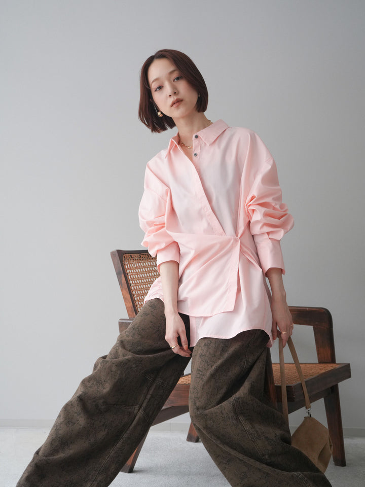 [予約]2wayベージックルーズシャツ/pink