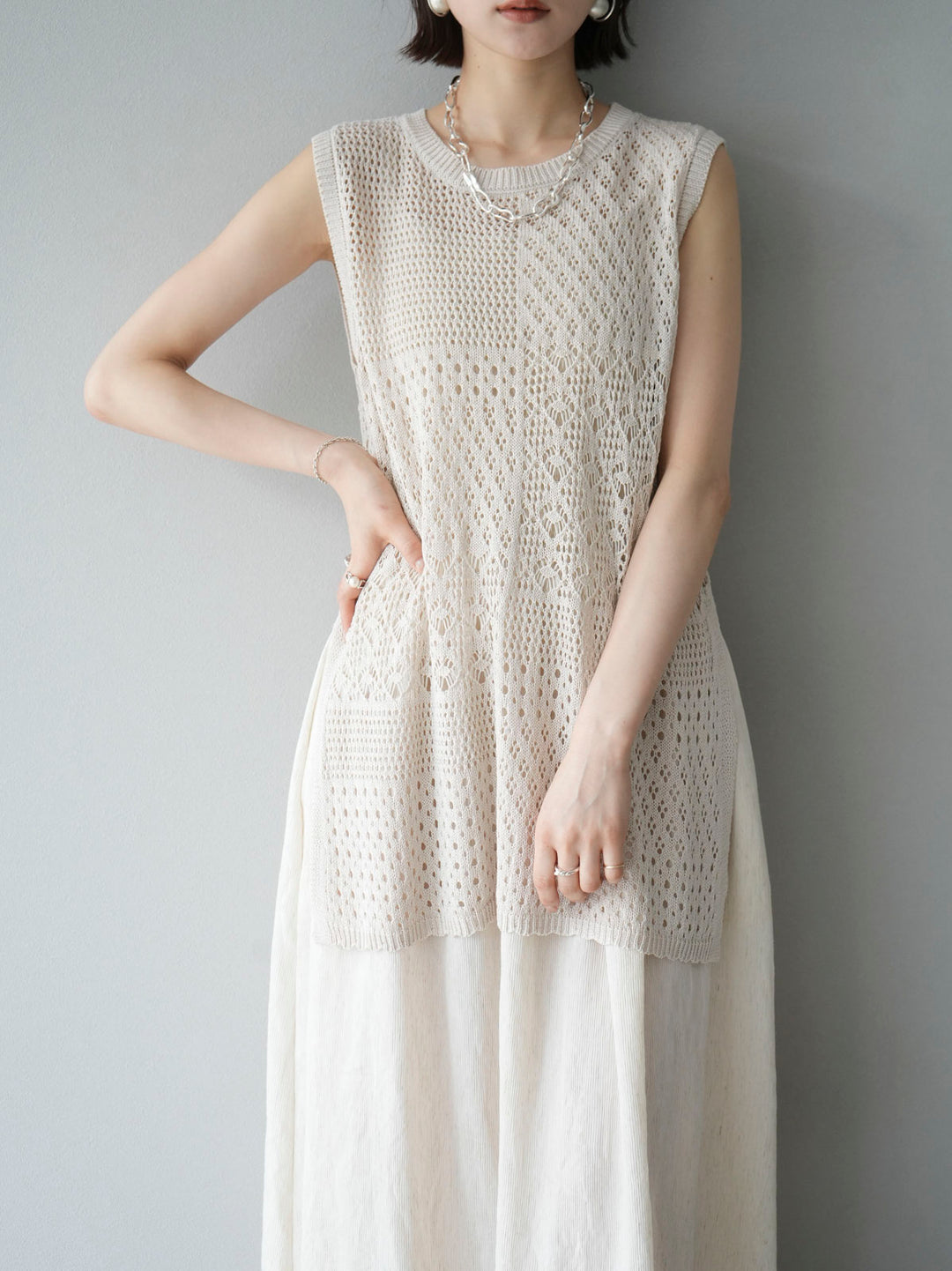 [Pre-order] Gathered camisole dress/ivory