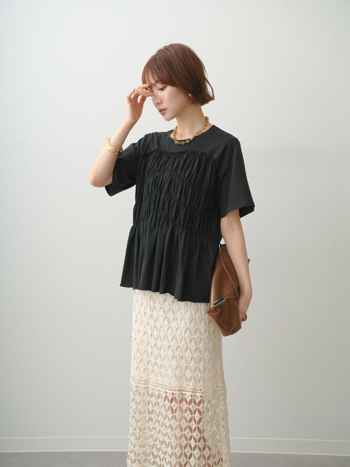 [予約]クールタッチシャーリングTEE/black