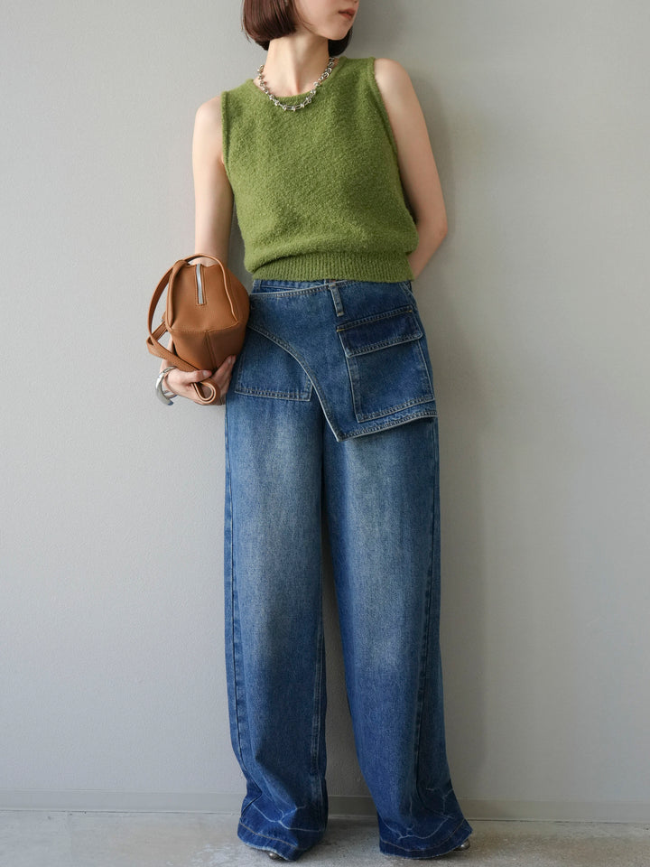 [予約]ラップルーズワイドデニム/ブルー