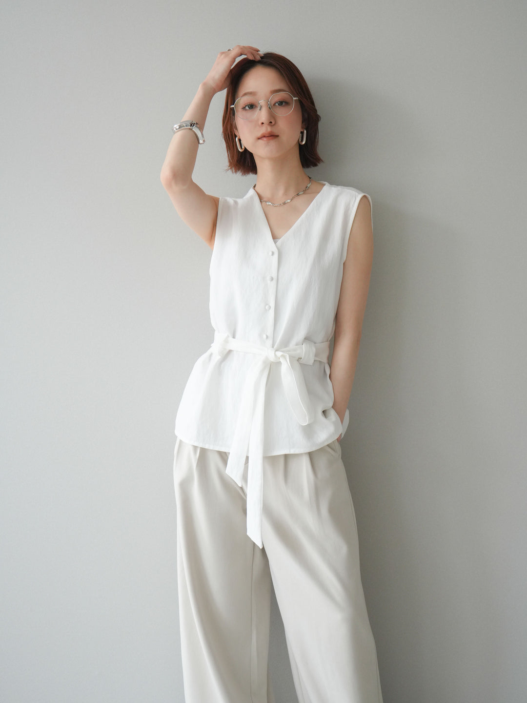 [予約]ウエストマークベスト/white