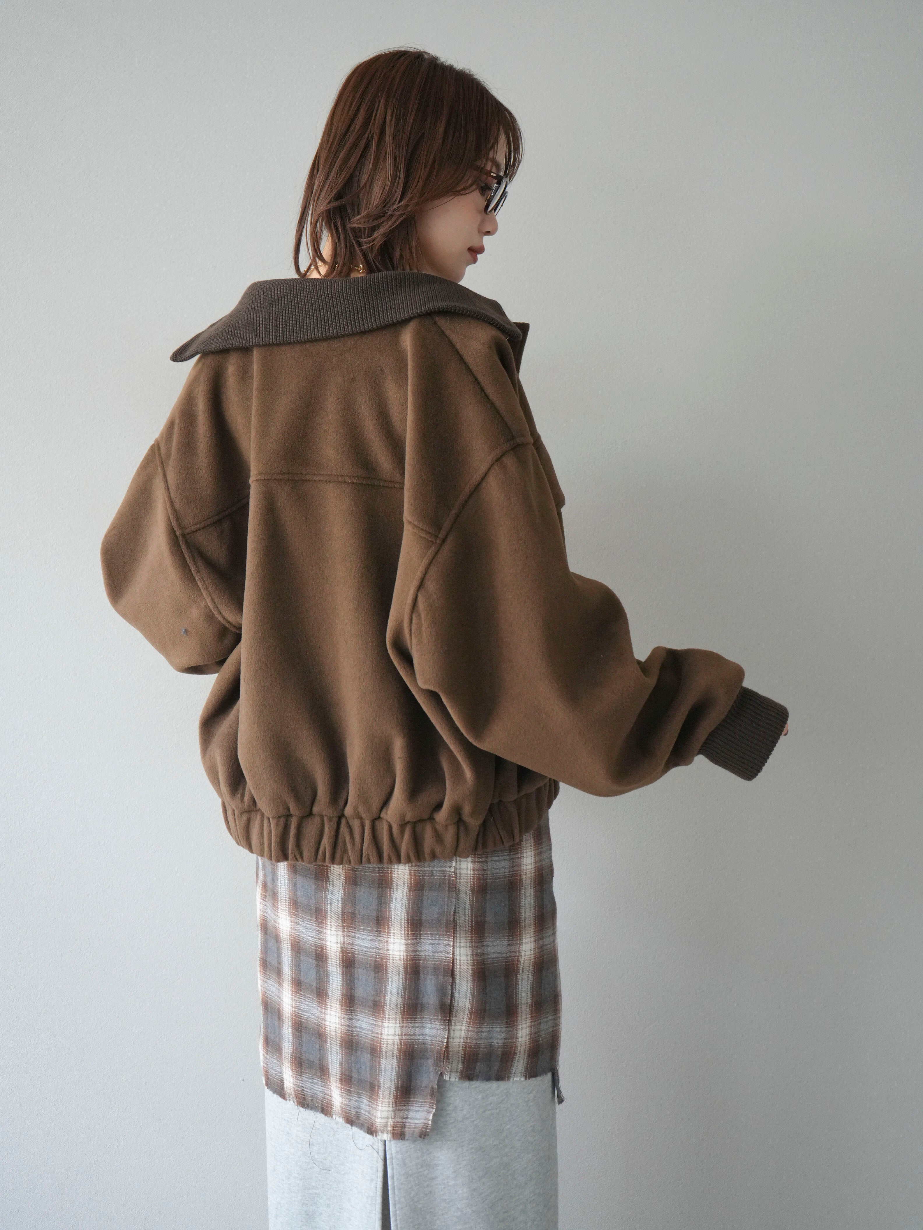 ETERNO BELLEZZAショートコート【earで購入】 予約]ウールタッチ襟リブステンカラーショートコート/brown – Lumier