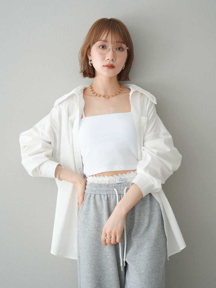 [予約]カップ付テレコリブベアキャミソール/オフ