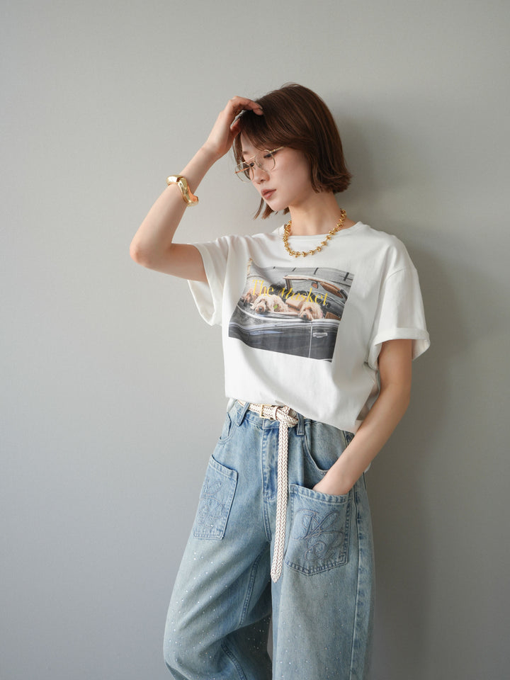 [予約]ドッグフォトTEE/white