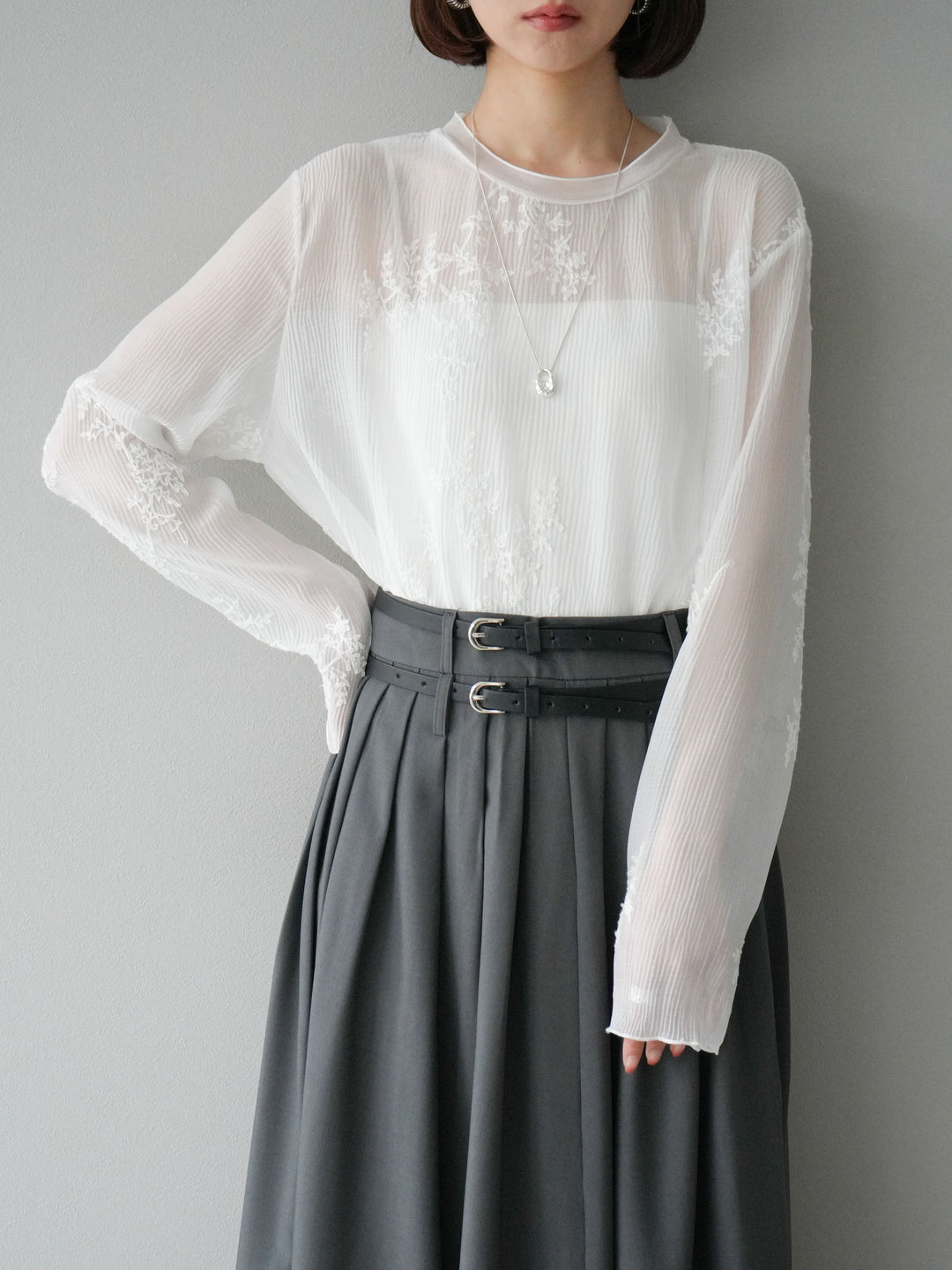 [予約]刺繍シアープルオーバー/オフ