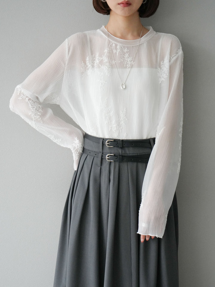 [予約]刺繍シアープルオーバー/オフ