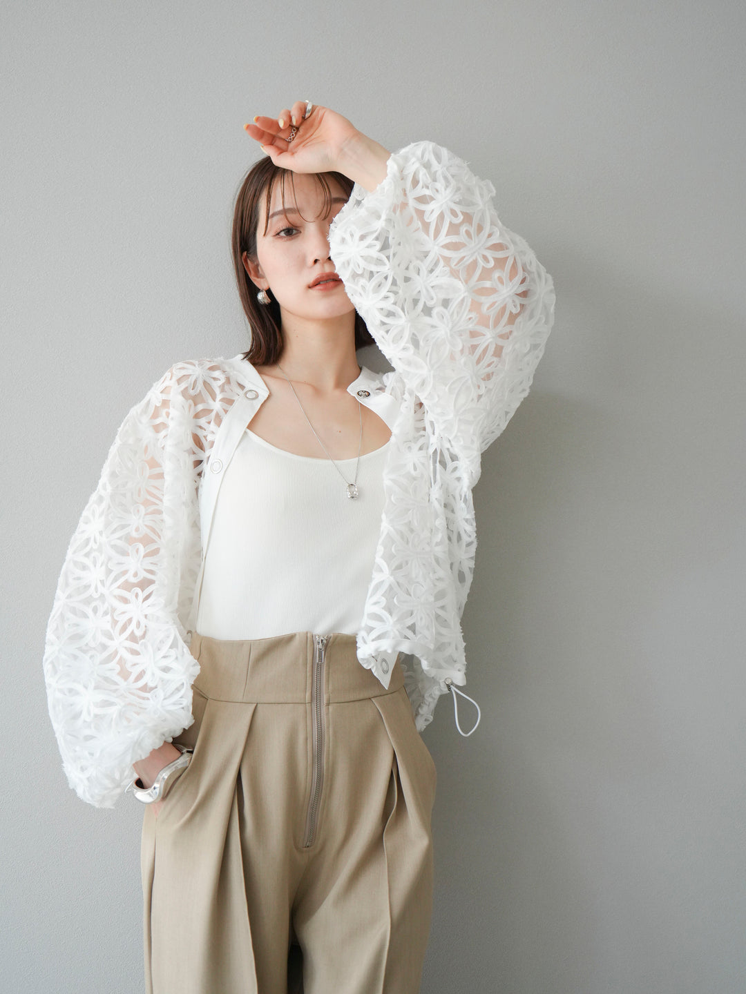 [予約]レーヨンニットキャミソール/オフ